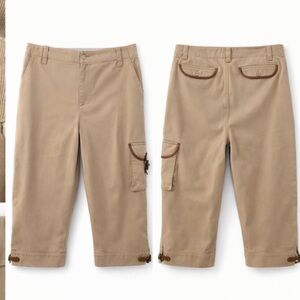 Ralph Lauren Tan Cargo Capris with Brown Trim
